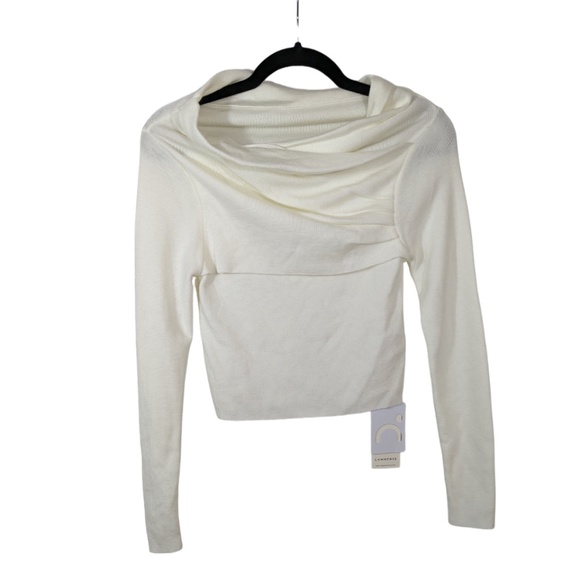 Commense Cream Wide Neck Stretchy Knit Sweater Size XS - Picture 1 of 3